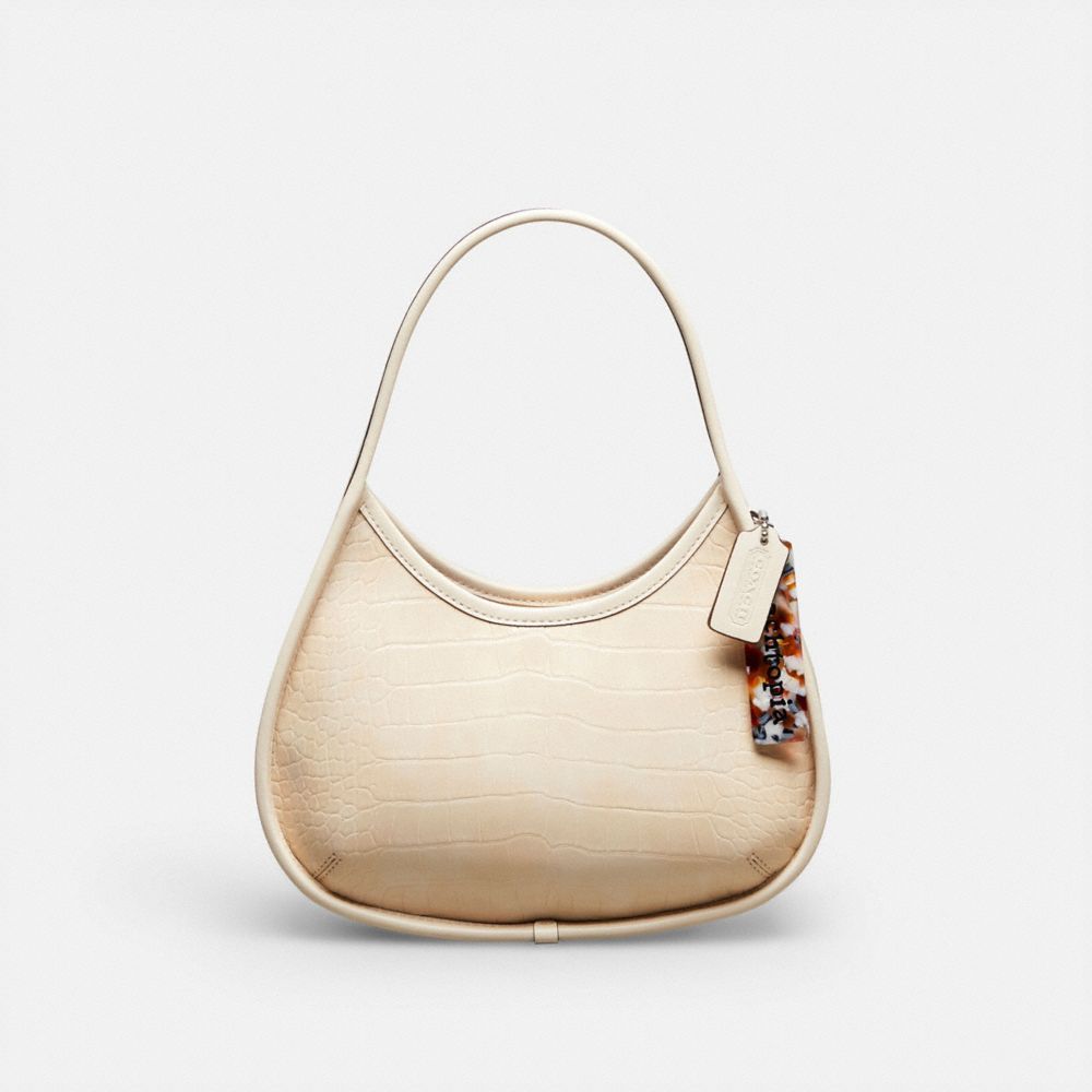 Shop Coach Outlet Ergo Bag In Croc Embossed Coachtopia Leather In White