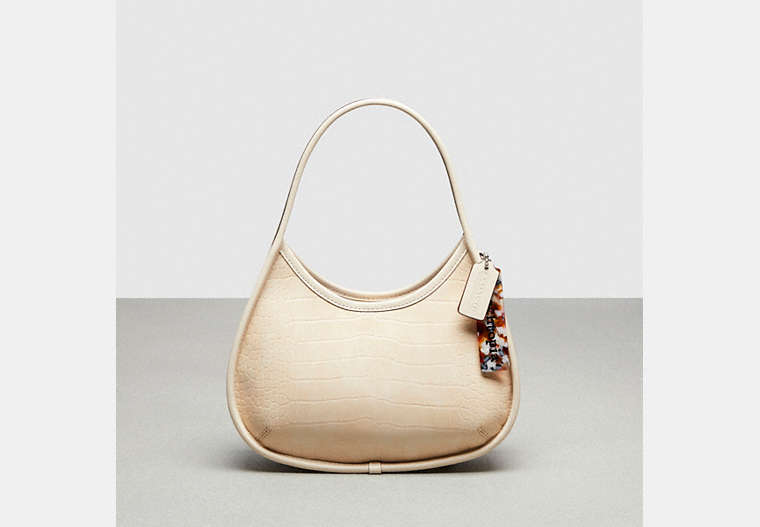 COACH®,Ergo Bag In Croc-Embossed Coachtopia Leather,Small,Croc-Embossed,Cloud,Front View image number 0