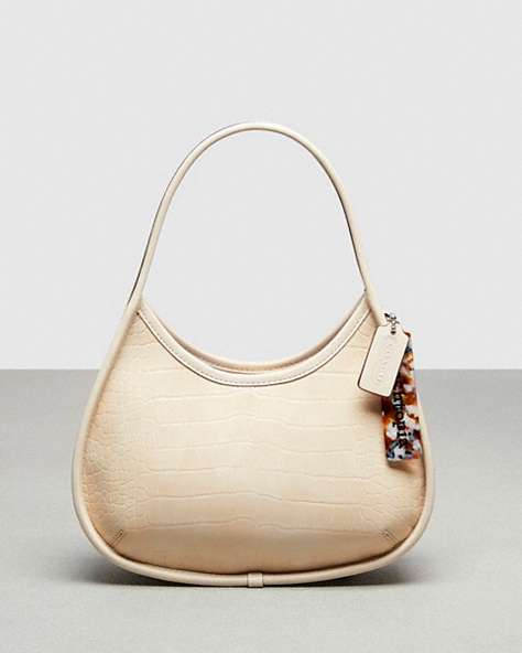 COACH®,Ergo Bag In Croc-Embossed Coachtopia Leather,Small,Croc-Embossed,Cloud,Front View