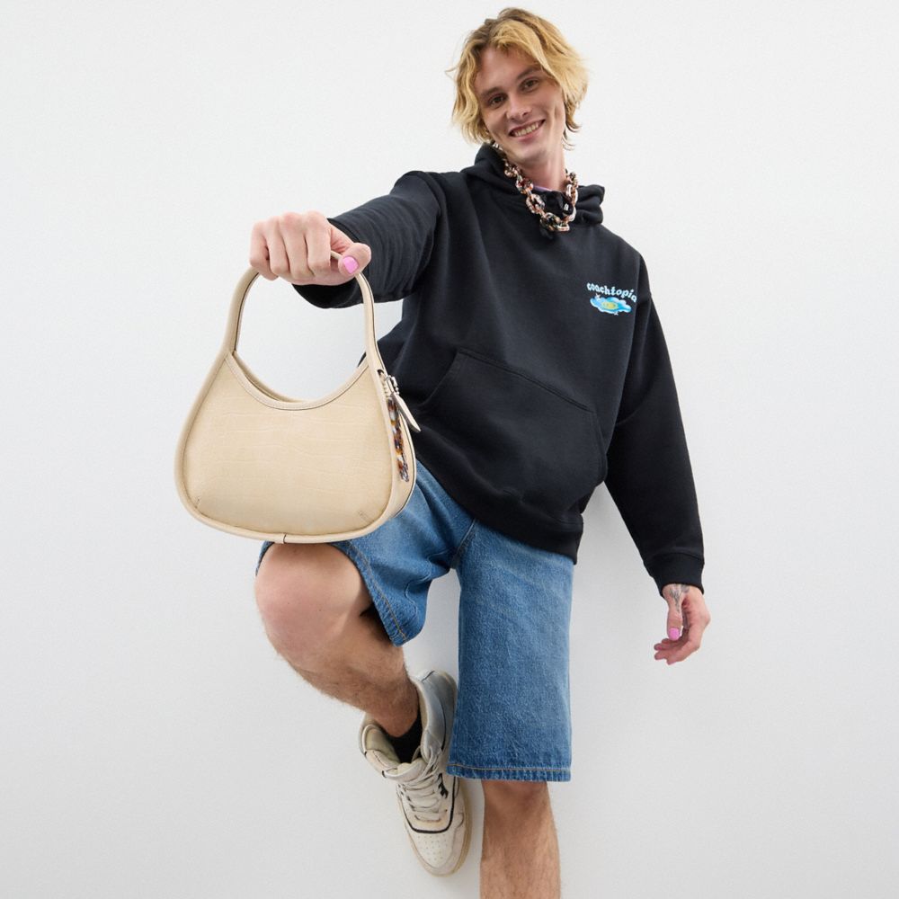 Shop Coach Ergo Bag In Croc Embossed Topia Leather In Cloud