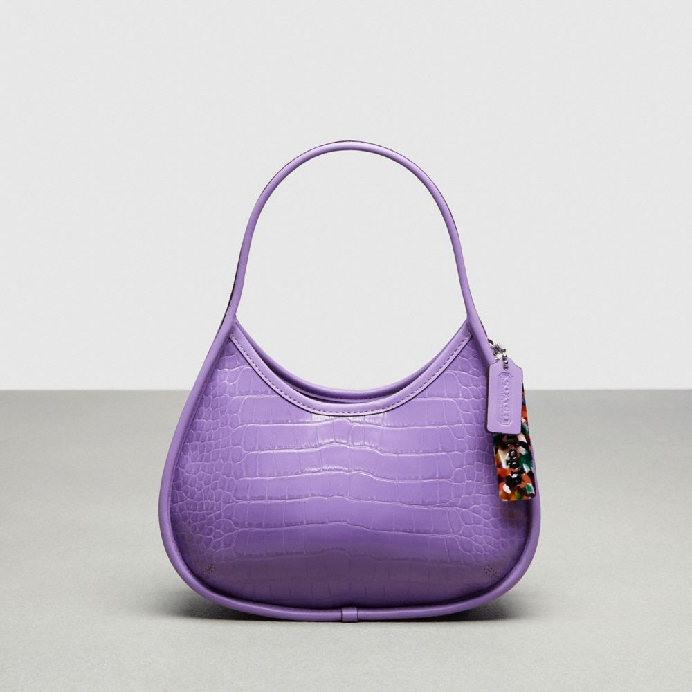COACH®,Ergo Bag In Croc-Embossed Coachtopia Leather,Small,Croc-Embossed,Iris,Front View image number 0