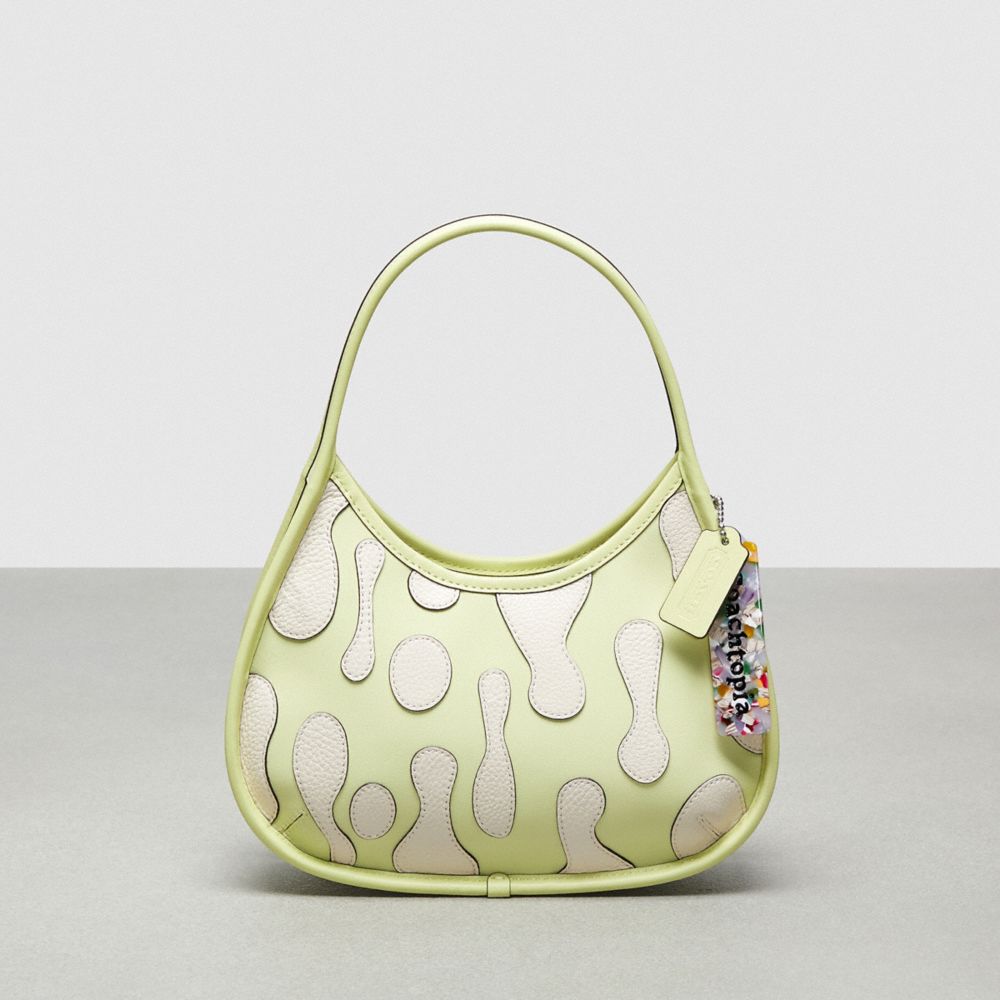 COACH®,Ergo Bag With Lava Appliqué In Upcrafted Leather,Small,Pale Lime Multi,Front View image number 0