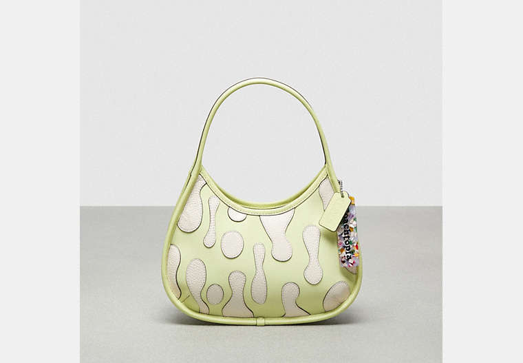 COACH®,Ergo Bag With Lava Appliqué In Upcrafted Leather,Small,Pale Lime Multi,Front View image number 0