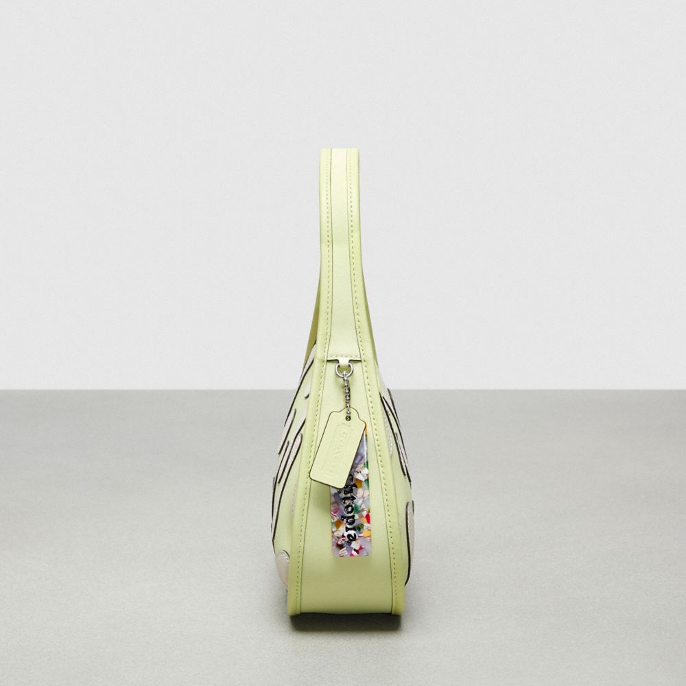 COACH®,Ergo Bag In Coachtopia Leather With Lava Appliqué,Leather,Acrylic,Shoulder Bag,Plastic,Logo,Applique,Embossed,Water...,Green,Group View