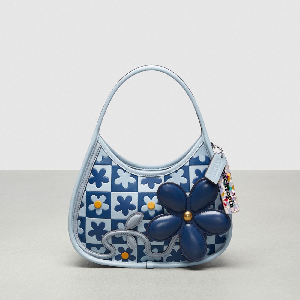 Coach Ergo Bag In Puffy Checkerboard Upcrafted Leather With Flower