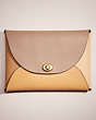 COACH®,REMADE COLORBLOCK EXTRA LARGE POUCH,Beige Multi,Front View