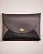 COACH®,REMADE COLORBLOCK EXTRA LARGE POUCH,Black/Grey Multi,Front View