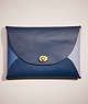COACH®,REMADE COLORBLOCK EXTRA LARGE POUCH,Blue Multi,Front View