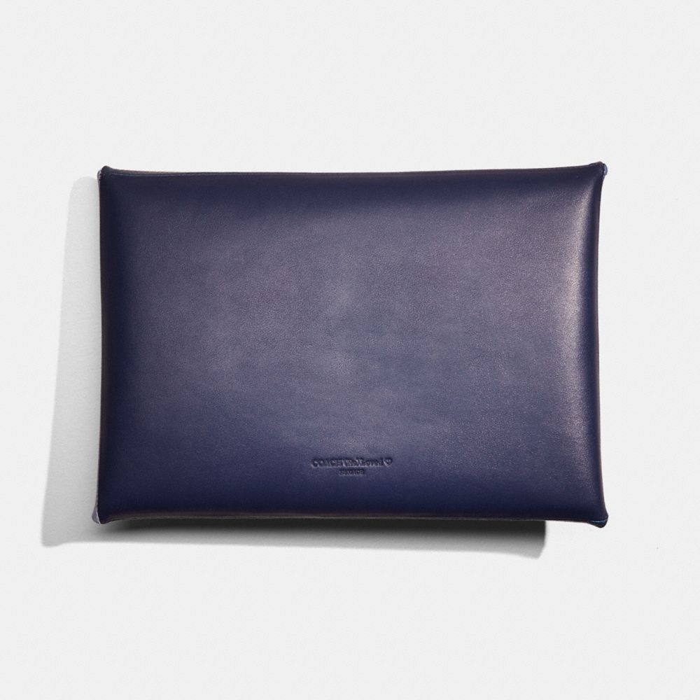 COACH®,Remade Colorblock Extra Large Pouch,Coin,Embossed,Logo,Color Block,Casual,Navy,Back View