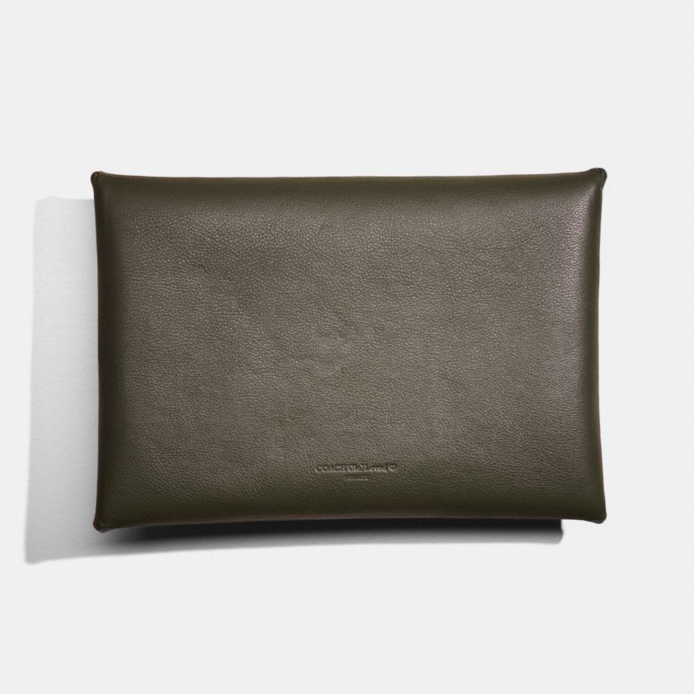 COACH®,Remade Colorblock Extra Large Pouch,Coin,Embossed,Logo,Color Block,Casual,Olive,Back View