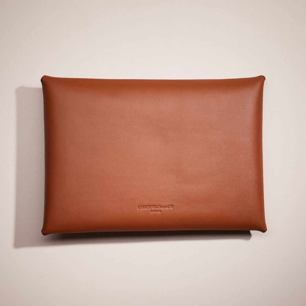 COACH®,Remade Colorblock Extra Large Pouch,Coin,Color Block,Logo,Embossed,Casual,Brown,Back View