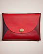 COACH®,REMADE COLORBLOCK EXTRA LARGE POUCH,Red Multi,Front View