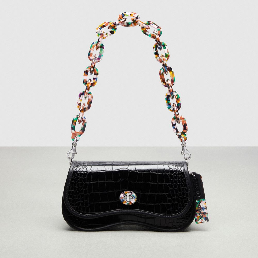 COACH®  Rainbow Leather Covered Short Chain Strap