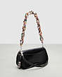 COACH®,Wavy Dinky Bag In Croc-Embossed Coachtopia Leather,Small,Croc-Embossed,Black,Angle View