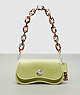 COACH®,Wavy Dinky Bag In Croc-Embossed Coachtopia Leather,Small,Croc-Embossed,Pale Lime,Front View