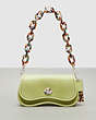 COACH®,Wavy Dinky Bag In Croc-Embossed Coachtopia Leather,Small,Croc-Embossed,Pale Lime,Front View