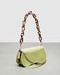 COACH®,Wavy Dinky Bag In Croc-Embossed Coachtopia Leather,Small,Croc-Embossed,Pale Lime,Angle View