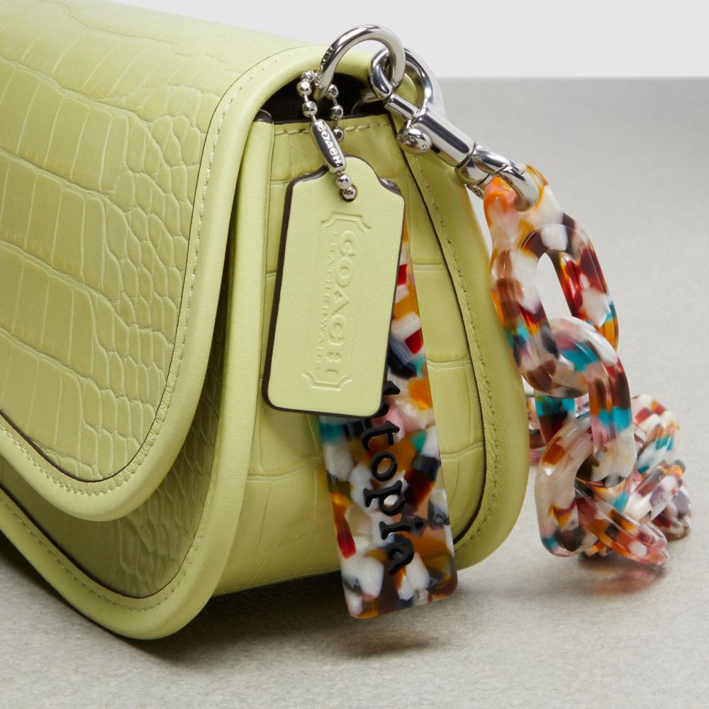 Wavy Dinky Bag In Croc Embossed Coachtopia Leather