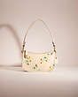 COACH®,RESTORED SWINGER 20 WITH FLORAL PRINT,Brass/Ivory Multi,Front View