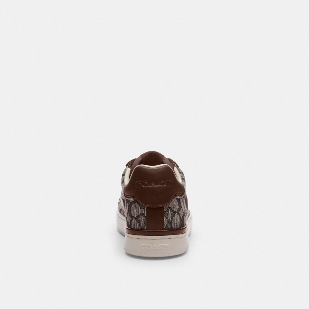 COACH®,Clip Low Top Sneaker In Signature Jacquard,Leather,Polyester,Cotton,Casual,Leather Embellishment,Casual,Multi Color,Alternate View