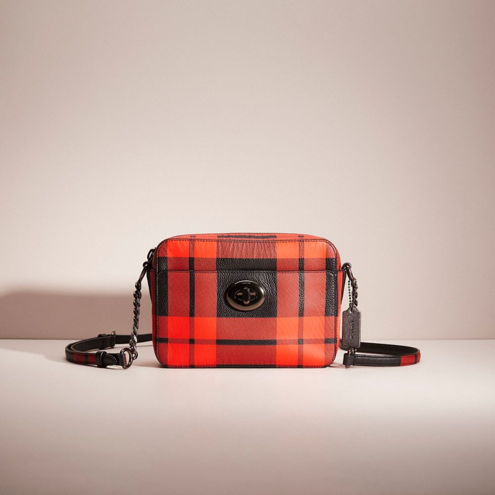 Red plaid best sale coach purse