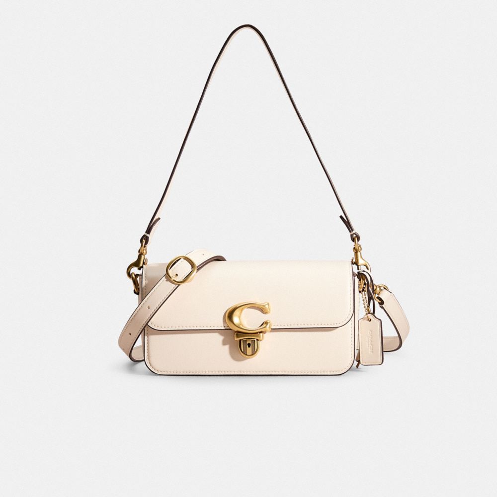 Coach Restored Studio Baguette Bag In Brass/chalk