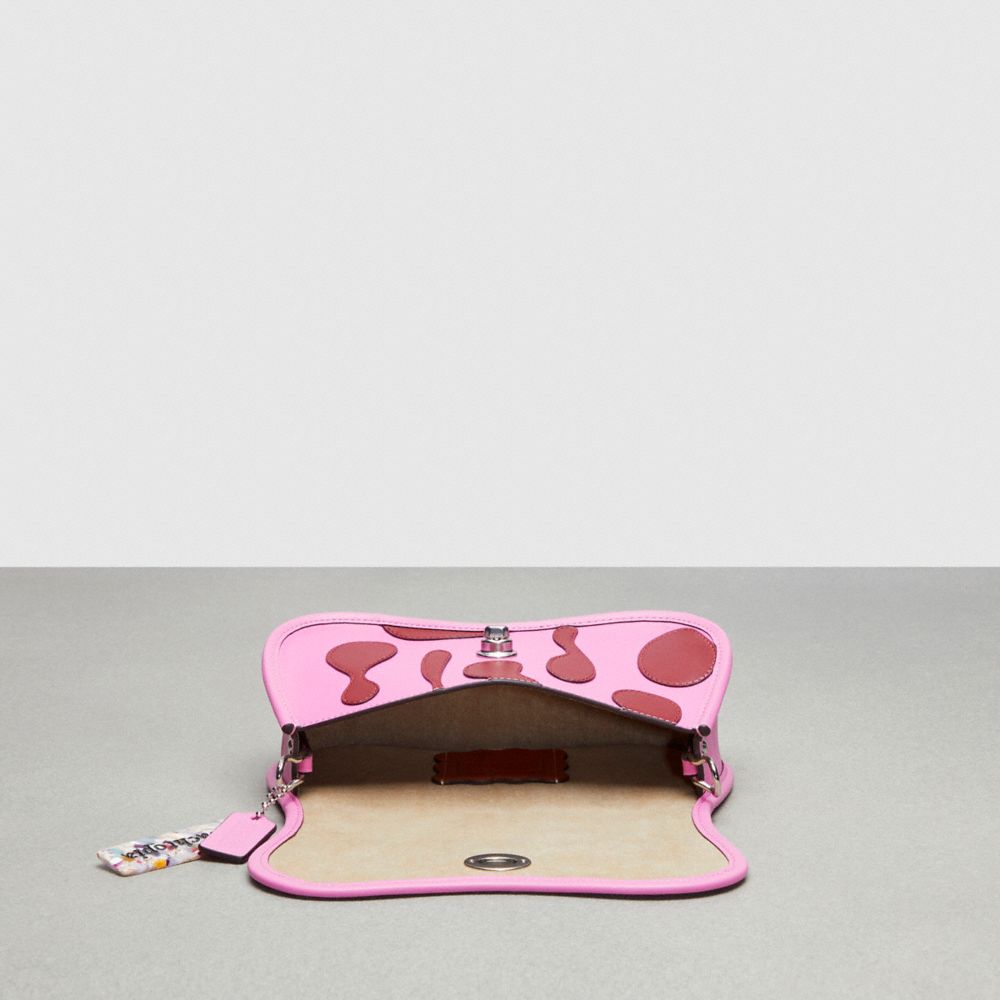 COACH®,Wavy Dinky Bag In Coachtopia Leather With Lava Appliqué,,Inside View,Top View