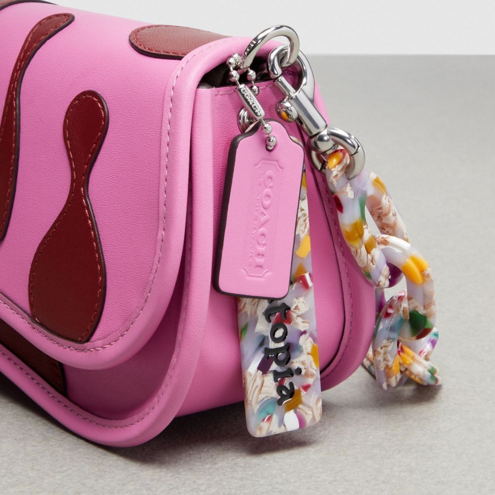 COACH®,Wavy Dinky Bag In Coachtopia Leather With Lava Appliqué,,Group View