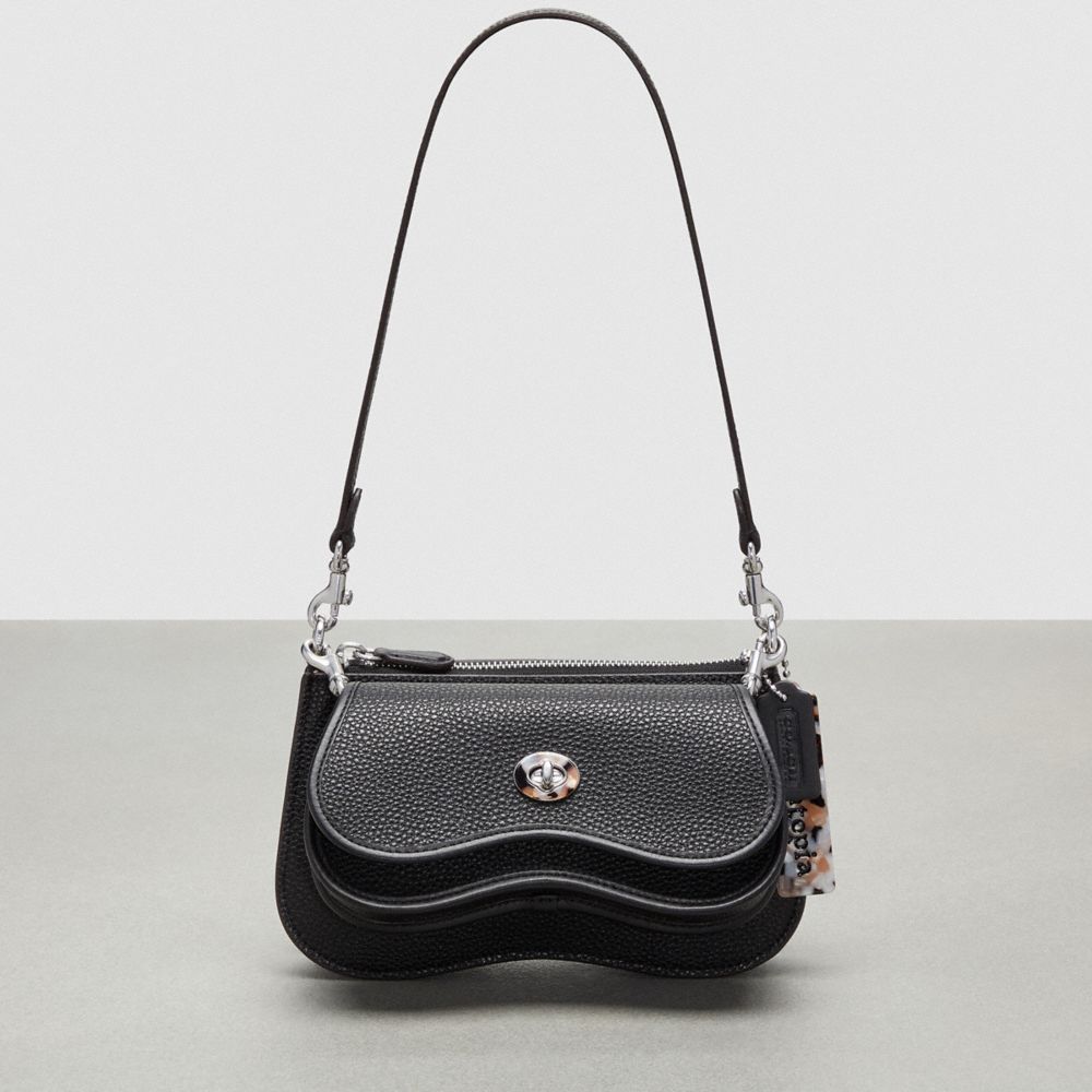 Shop Coach Outlet Wavy Double Pouch Bag In Black