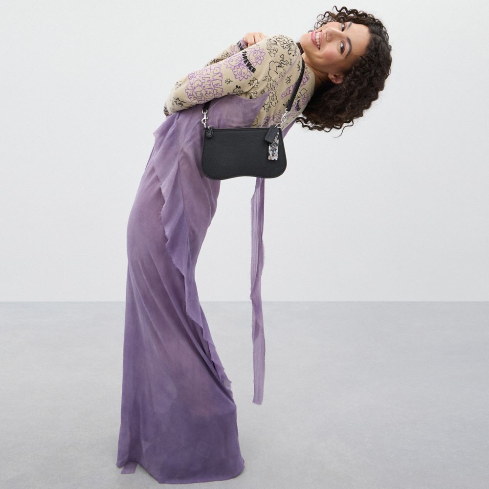 COACH®,Sac double ondulé,Cuir Coachtopia,Noir,Detail View