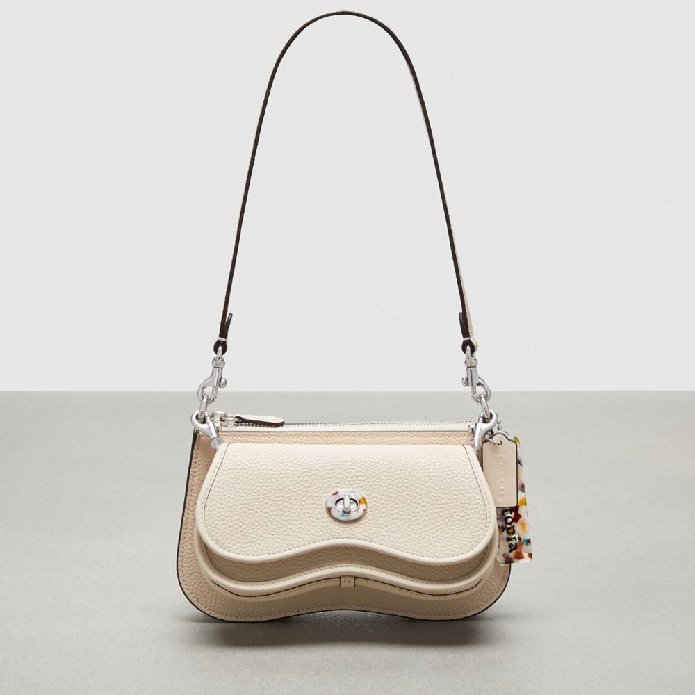 Shop Coach Outlet Wavy Double Pouch Bag In White