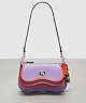 COACH®,Wavy Double Pouch Bag,Small,Iris/Sun Orange,Front View