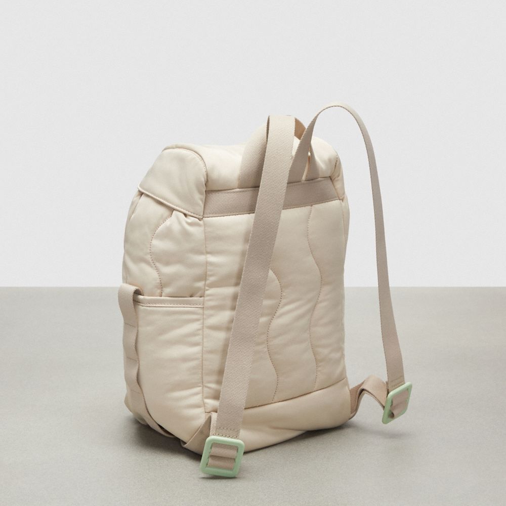 COACH®,Coachtopia Loop Mini Backpack,Recycled Polyester,Large,Coachtopia Loop,Cloud,Angle View