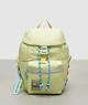 COACH®,Coachtopia Loop Mini Backpack,Recycled Polyester,Large,Coachtopia Loop,Pale Lime,Front View