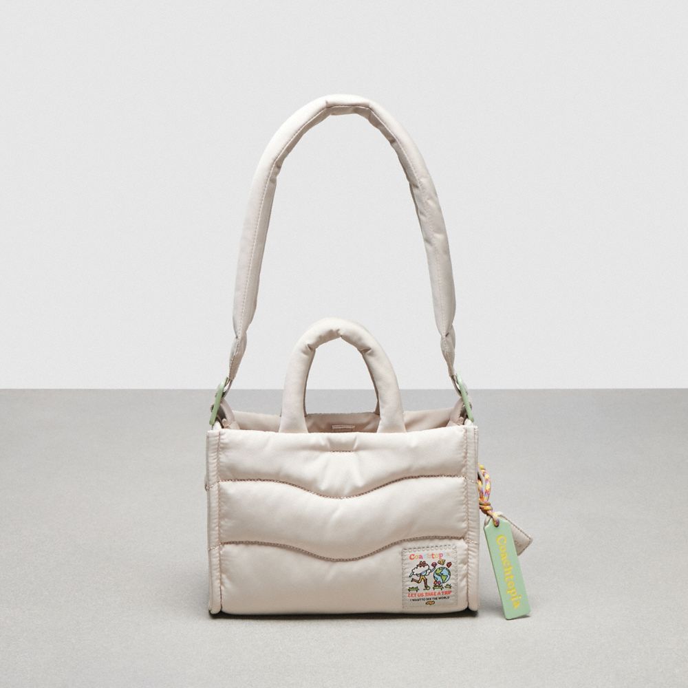 Shop Coach Topia Loop Mini Wavy Tote In Recycled Polyester In White