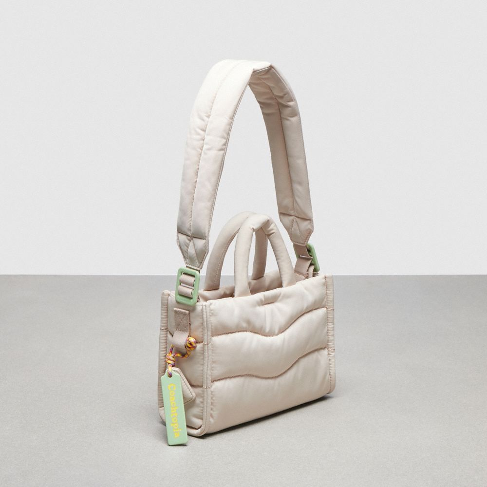 Shop Coach Topia Loop Mini Wavy Tote In Recycled Polyester In White