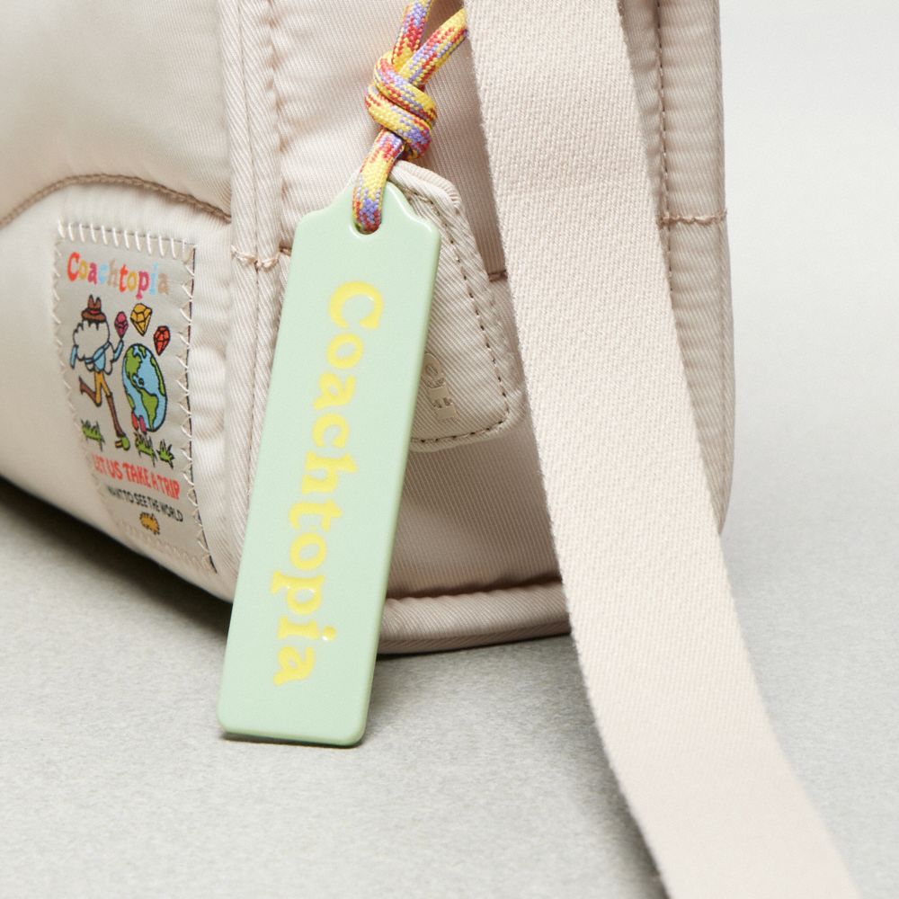 COACH®,Coachtopia Loop Mini Tote,Lining Polyester,Polyester,Tote,Plastic,Embossed,Applique,Logo,Compact,Casual,Cream