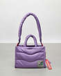 COACH®,Coachtopia Loop Mini Puffy Tote,Recycled Polyester,Medium,Coachtopia Loop,Iris,Front View