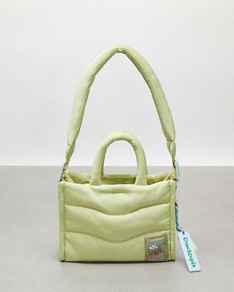 COACH®,Coachtopia Loop Mini Puffy Tote,Medium,Pale Lime,Front View