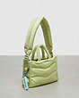 COACH®,Coachtopia Loop Mini Puffy Tote,Recycled Polyester,Medium,Coachtopia Loop,Pale Lime,Angle View