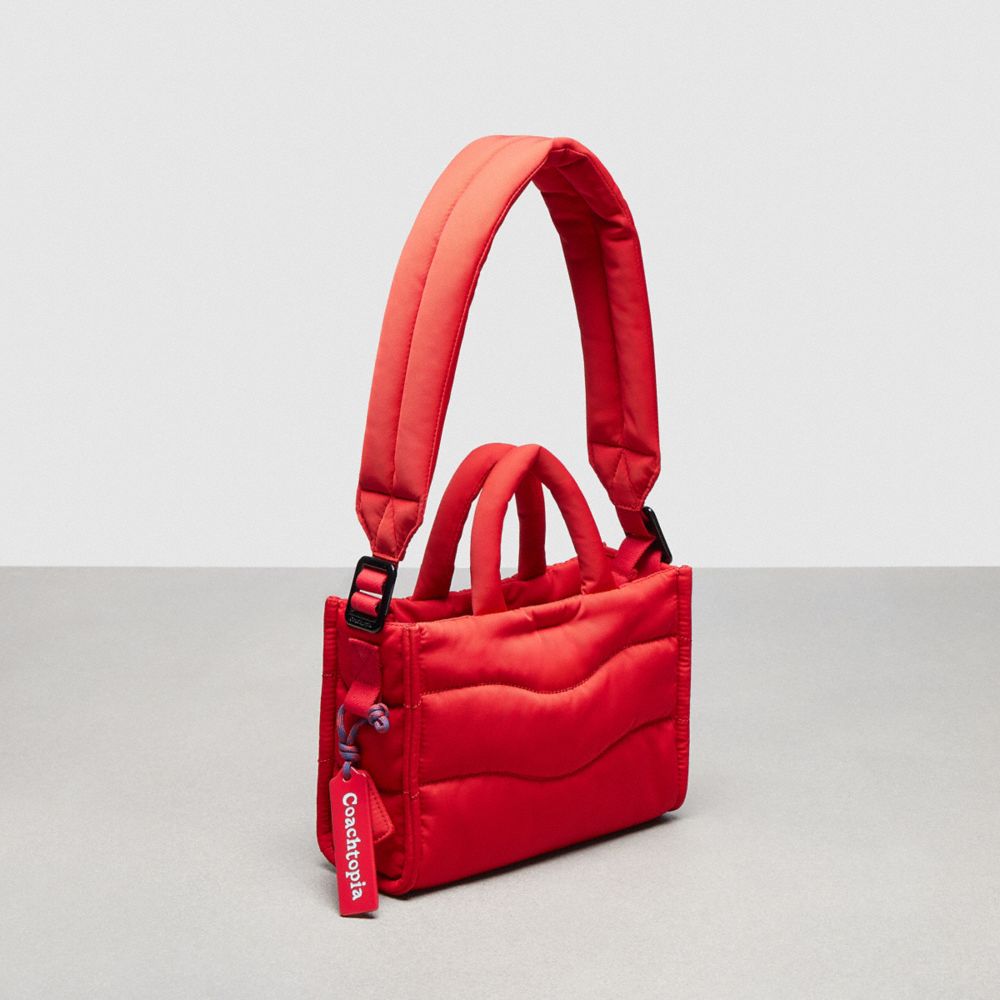 Shop Coach Topia Loop Mini Wavy Tote In Recycled Polyester In Red