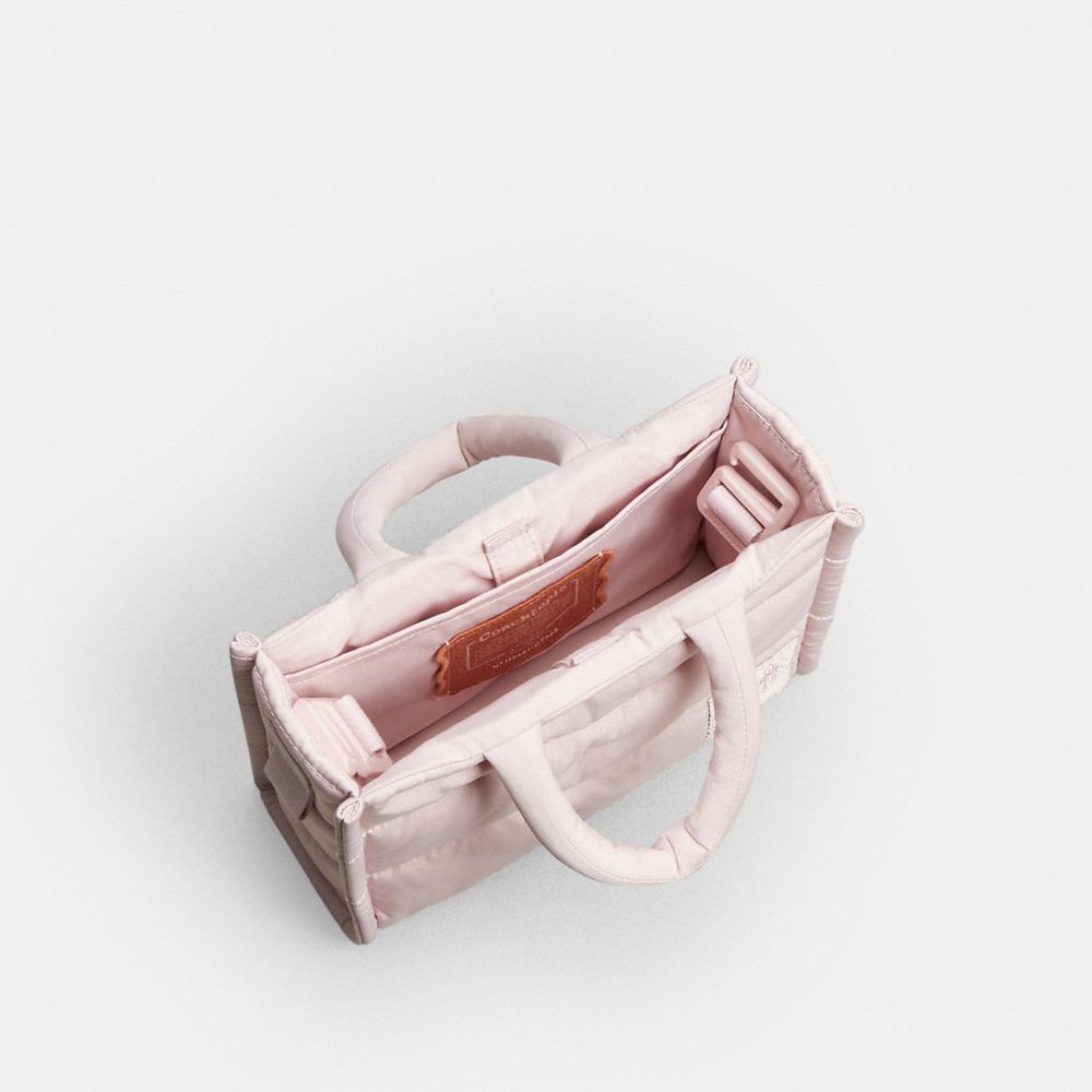 COACH®,Coachtopia Loop Mini Tote,Lining Polyester,Polyester,Tote,Plastic,Applique,Logo,Embossed,Compact,Casual,Pink,Inside View,Top View