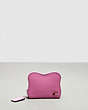COACH®,Wavy Zip Around Wallet In Coachtopia Leather,Mini,Bright Magenta,Front View