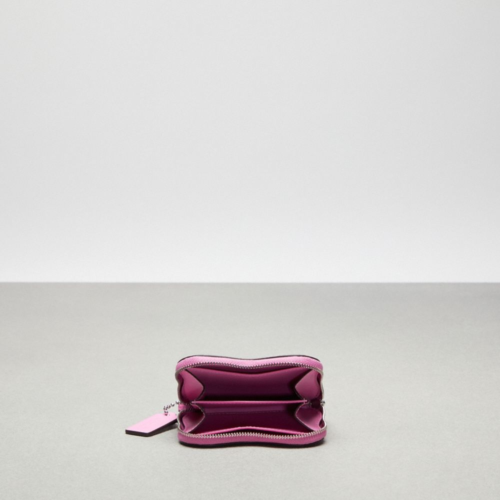 COACH®,Wavy Zip Around Wallet In Coachtopia Leather,Mini,Bright Magenta,Inside View,Top View