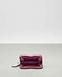 COACH®,Wavy Zip Around Wallet In Coachtopia Leather,Mini,Bright Magenta,Inside View,Top View