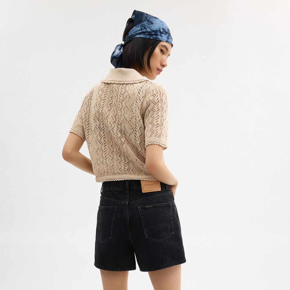 COACH クロップド ニット ポロ トップ 公式】COACH – コーチ | クロップド ニット ポロ トップ