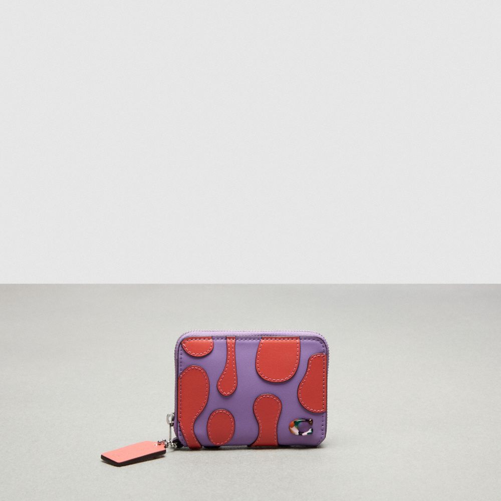 Zip Around Wallet With Lava Appliqué In Upcrafted Leather