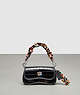 COACH®,Mini Wavy Dinky Bag With Crossbody Strap In Croc-Embossed Coachtopia Leather,Mini,Croc-Embossed,Black,Front View