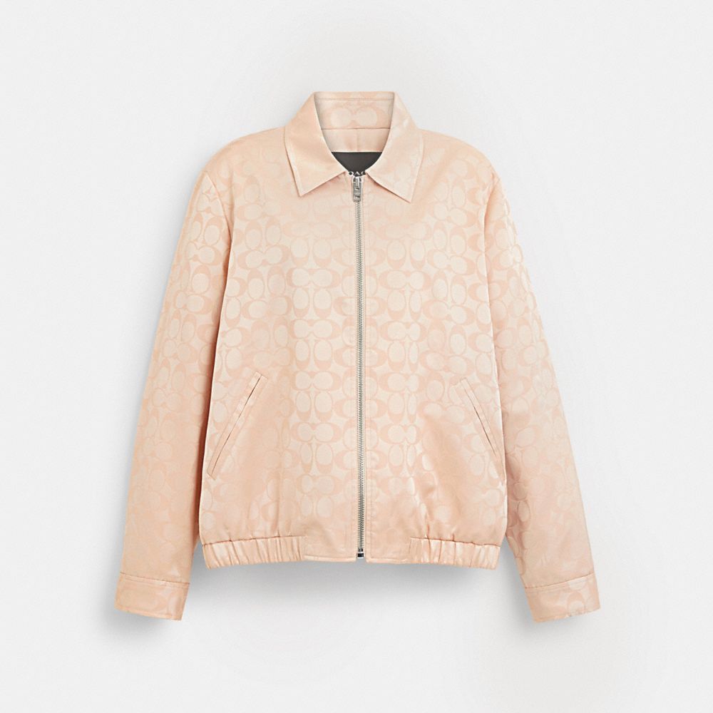 COACH®,TONAL SIGNATURE SOUVENIR JACKET,Petal Multi,Front View