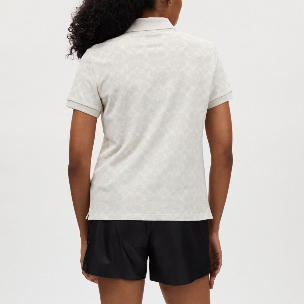 COACH®,シグネチャー ピケ ポロ,トップス&ワンピース,ｽﾁｰﾑ ﾏﾙﾁ